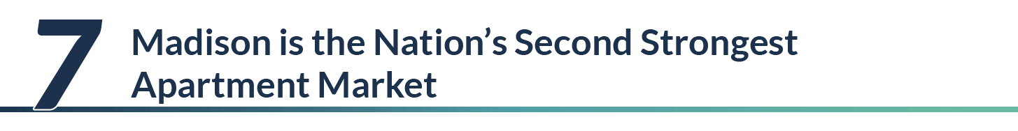 Text highlights Madison as the second strongest apartment market in the nation.