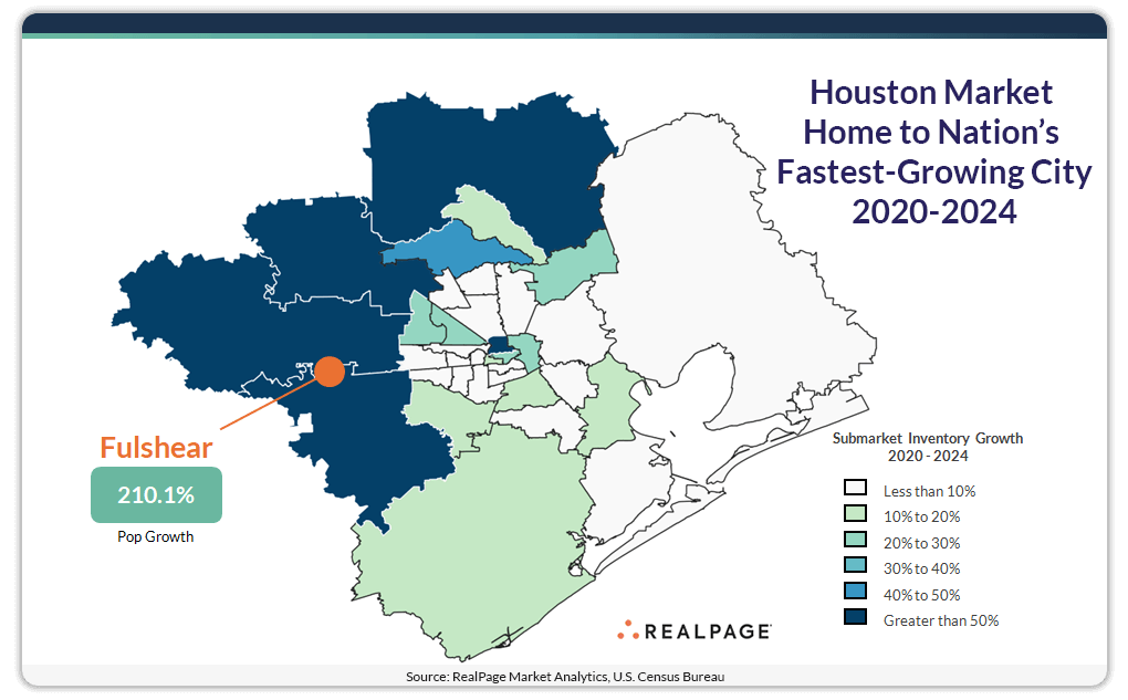 Map of Houston's fastest growing city.