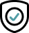 A teal shield icon with a check mark, symbolizing protection and security.