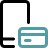 Icon of a credit card, symbolizing online payment options.