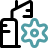Icon representing operations, featuring a gear symbol in teal color.