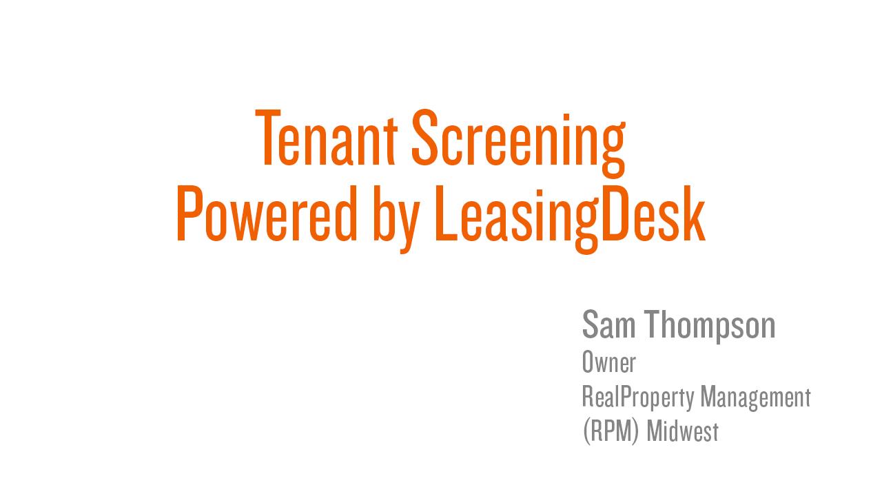 Tenant Screening Solution Review - RPM