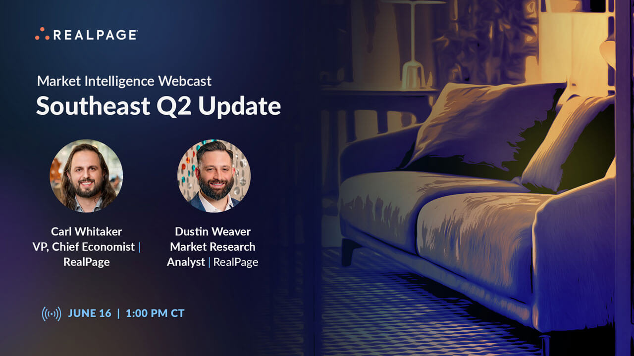 Webcast promotion for Southeast Q2 Update featuring Carl Whitaker and Dustin Weaver, June 16 at 1:00 PM CT.