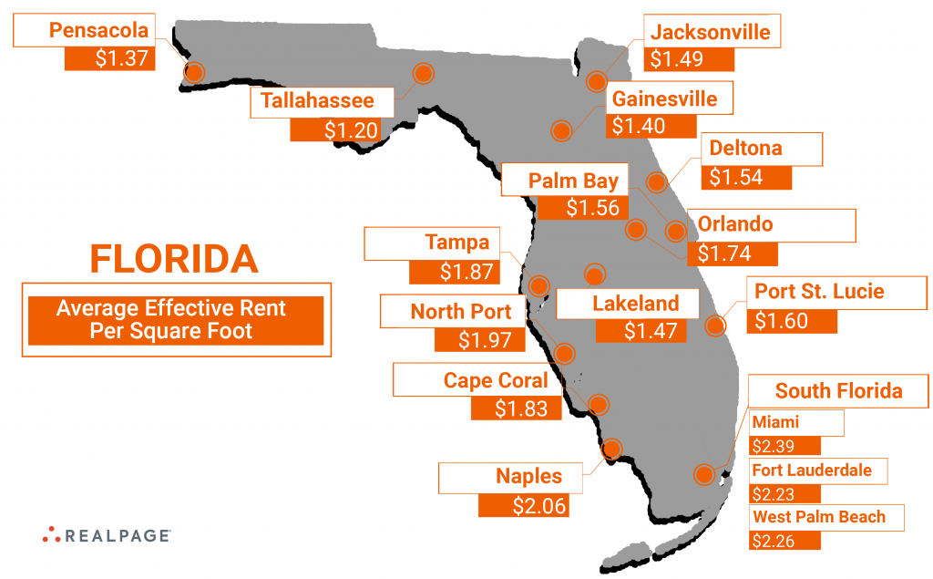Ranking Florida Apartment Markets by Rents Per Square Foot
